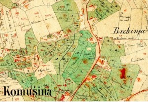 Komušina_terenska_karta_iz_1889