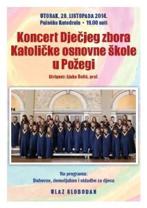 Koncert dječeg zbora katoličke škole 28.10.2014. plakat
