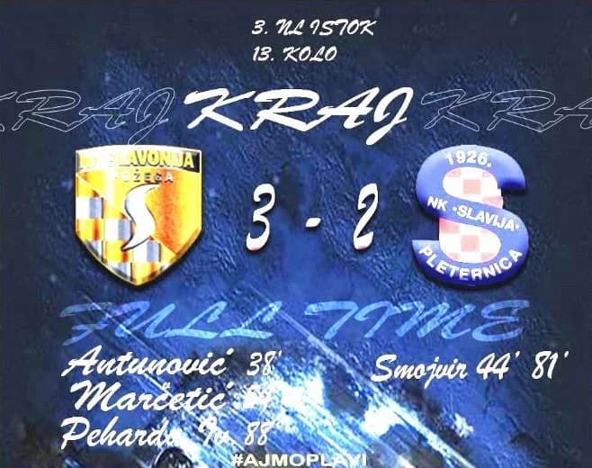 U županijskom derbiju pobjeda Slavonije protiv Slavije