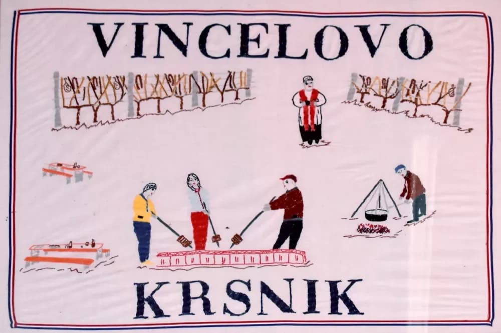 DVOSTRUKO SLAVLJE KOD KRSNIKOVIH: Vincelovo i Vinkov imendan uz pjesmu, blagoslov i miris ražnja