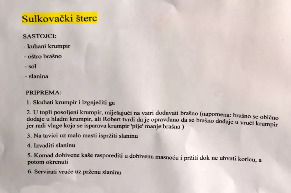Baština na tanjuru: Ivan Šango oživio Sulkovačku štercu i Paprenu kiselicu u Požeškoj kući