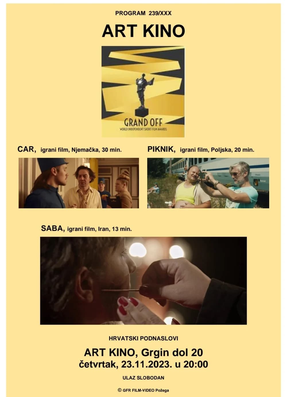 ART KINO: Prikazivanje najboljih igranih filmova sa festivala u Poljskoj