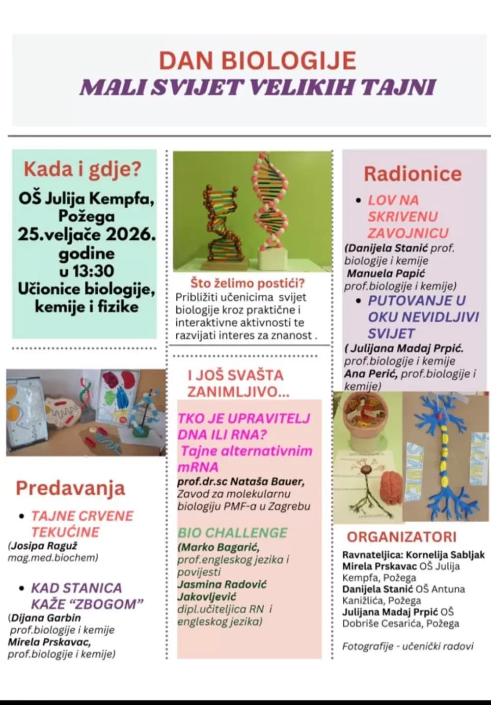 Dan biologije „Mali svijet velikih tajni“ u Osnovnoj školi Julija Kempfa