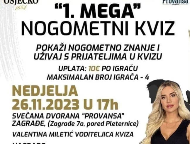 Zagrađe, nedjelja, 26.studenog od 17 sati: U dvorani Provansa prvi „Veliki nogometni kviz“ - prijavite se na vrijeme