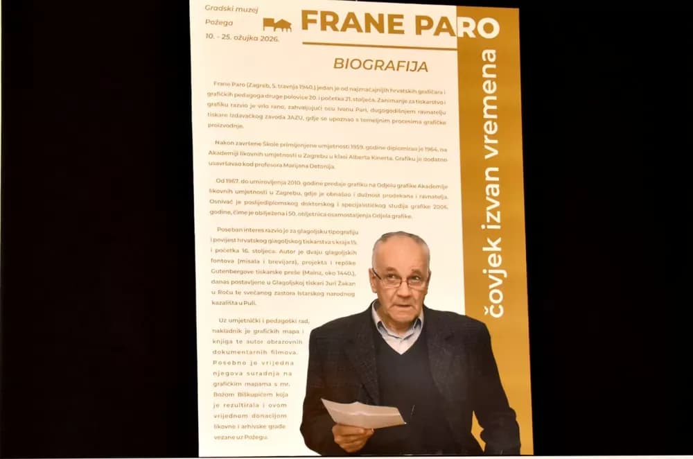 Otvorena izložba ʼFrane Paro – čovjek izvan vremenaʼ u susret velikoj 800. obljetnici Požege