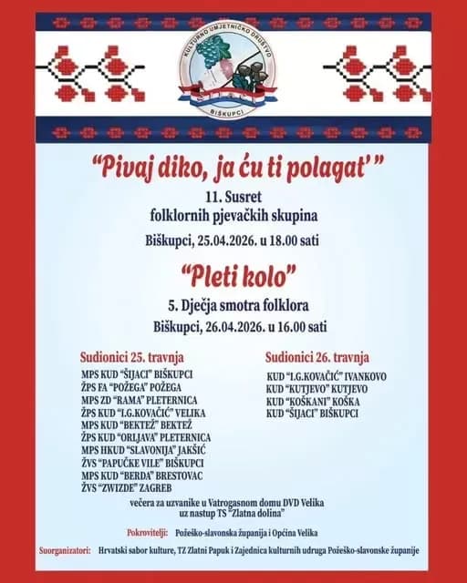 Biškupci dva dana u znaku folklora, običaja i pjesama