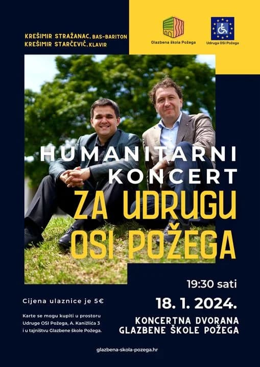 HUMANITARNI KONCERT:  Nastup glazbenog dua za potporu Udruzi osoba s invaliditetom