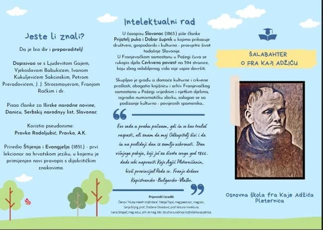 Godišnjica rođenja Kaje Adžića u Pleternici - znamenitog franjevca, vjerskog pisca i povjesničara