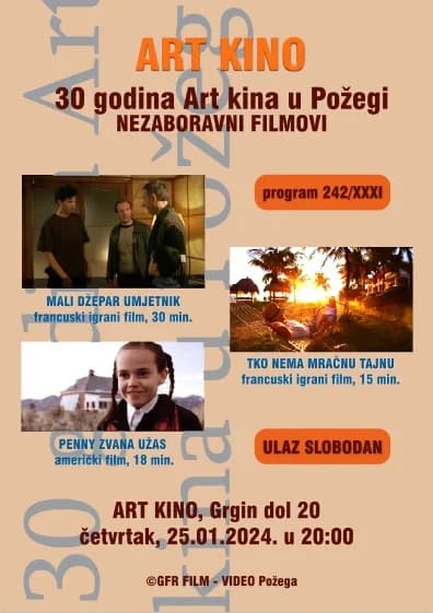 ART KINO POŽEGA: Projekcije kao presjek rada kroz tri desetljeća