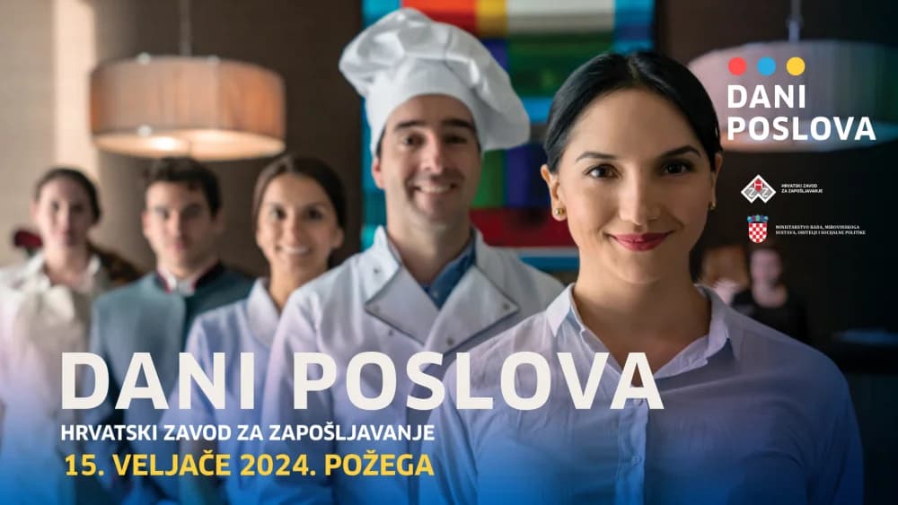 SUSRET S POSLODAVCIMA: Ovog četvrtka Dani poslova Hrvatskog zavoda za zapošljavanje stižu u Požegu