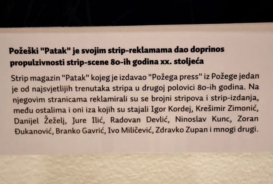 ZANIMLJIVA IZLOŽBA: Strip reklame pred Požežanima s osvrtom na legendarni ovdašnji magazin Patak