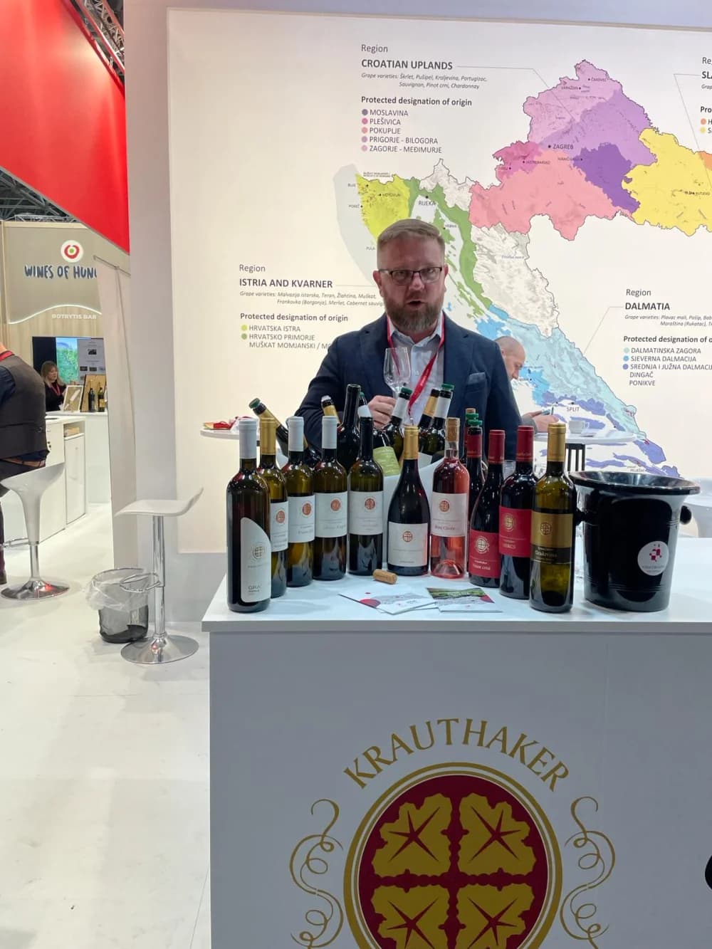 NAŠI VINARI U EUROPI:  Vinarija Kutjevo predstavila u Dusseldorfu dva nova vina, a još su izlagali Krauthaker i Galić, te Destilerija Šimić