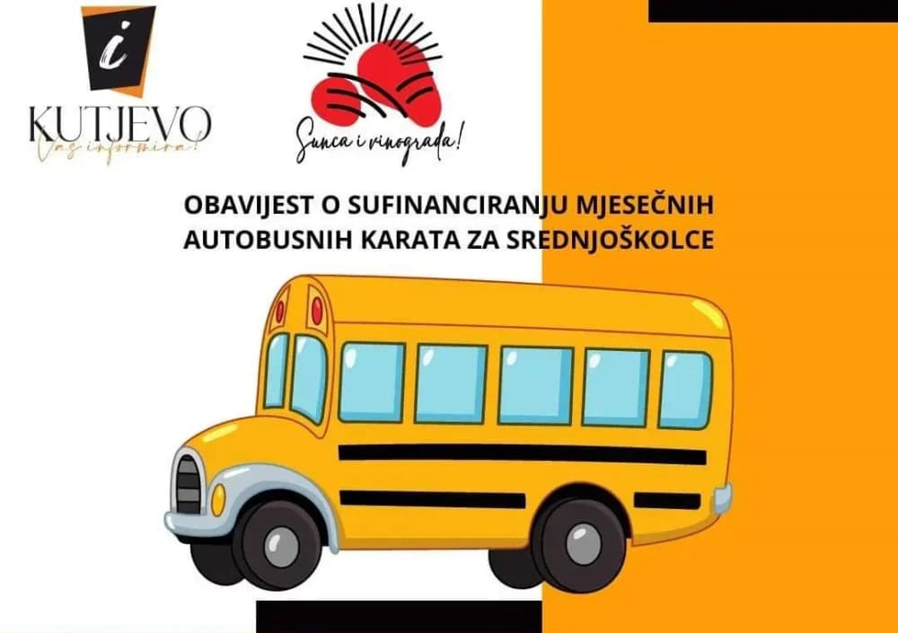 Svim srednjoškolcima grad Kutjevo.sufinancira prijevoz