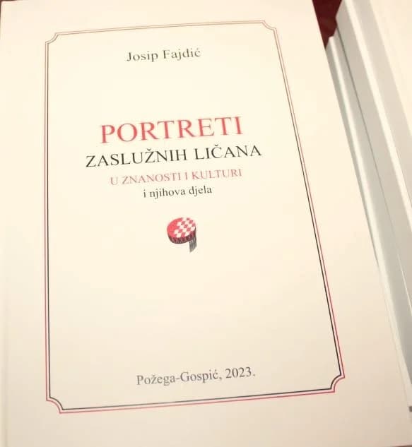Predstavljena nova knjiga Josipa Fajdića o zaslužnim Ličanima u našoj znanosti i kulturi