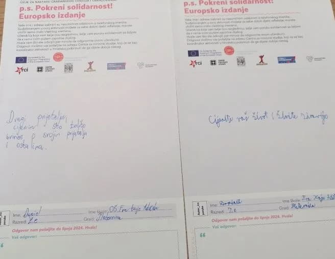 PLETERNIČKA OSNOVNA ŠKOLA: I ove godine učenici šalju razglednice u sklopu u Erasmus+ projekta „p.s. Pokreni solidarnost“