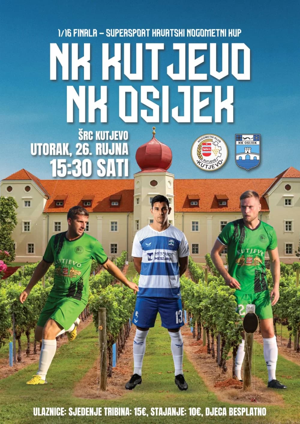 NAJAVA] Povijesna Utakmica: Nogometni klub Kutjevo dočekuje NK Osijek u 1/16 Finala Hrvatskog nogometnog kupa