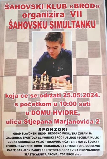 Na šahovskoj simultanci u Slavonskom Brodu sudjelovali i igrači iz Požeštine