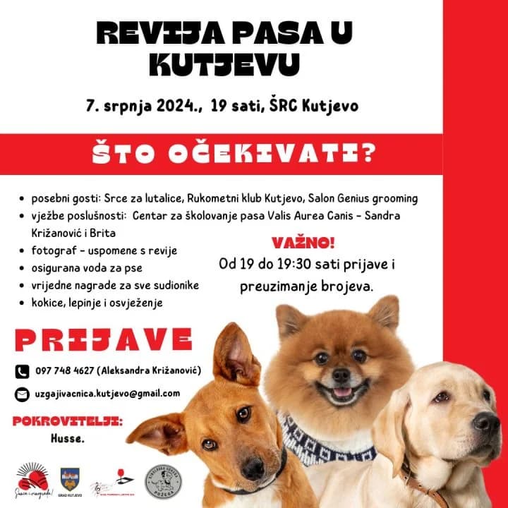 [NAJAVA] Revija pasa u Kutjevu, nedjelja, 7.srpnja od 19 sati