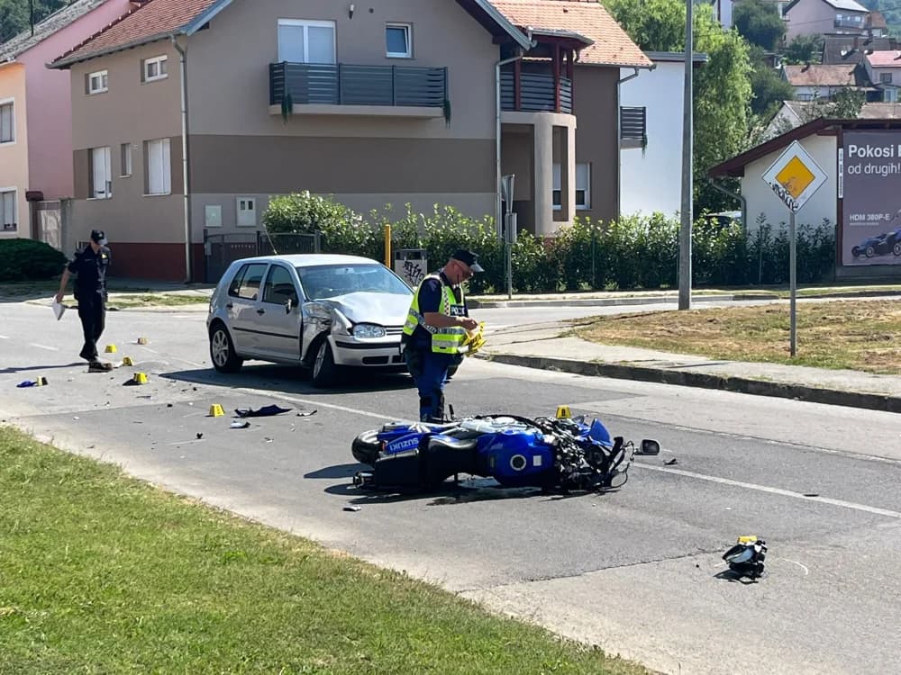 /FOTO/ Danas još jedna prometna nesreća u Požeštini: Ozlijeđeni motociklist prevezen u požešku bolnicu