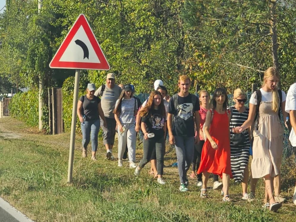 Najmlađi pješak-hodočasnik pleterničkoj Gospi dvogodišnji Leon Matijević s ocem Leonardom
