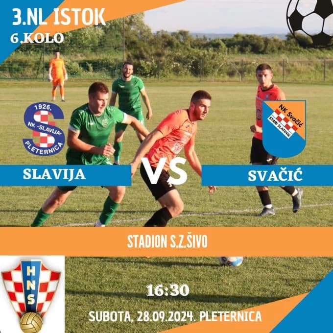 Danas Slavija u Pleternici ugošćuje ekipu Svačića iz Starog Slatinika
