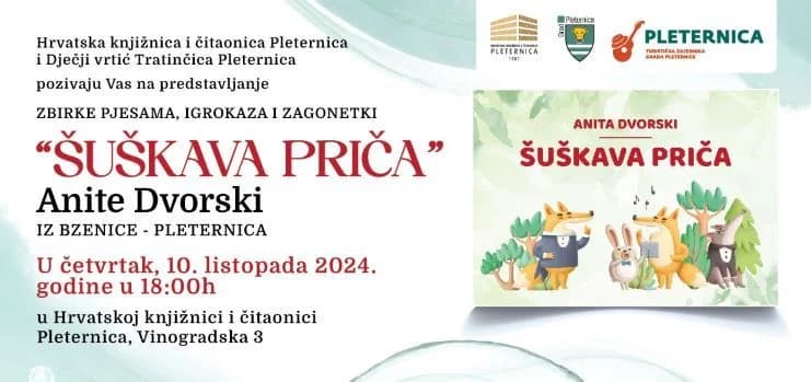 Večeras predstavljanje zbirke  pjesmica, igrokaza i zagonetki Anite Dvorski