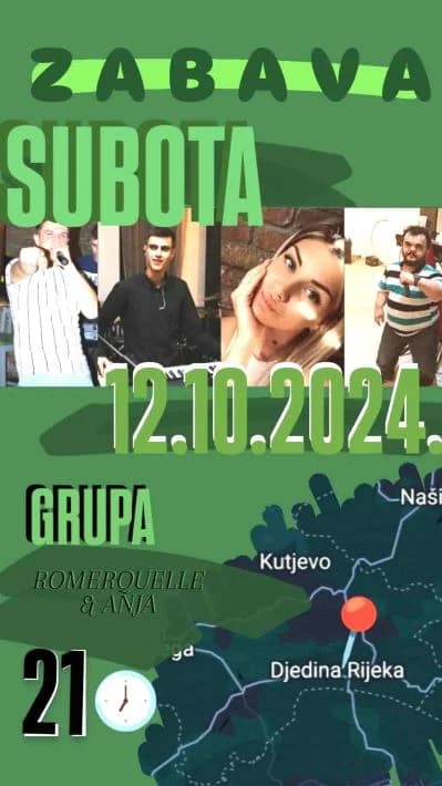 Dođite na zabavu u Djedinu Rijeku u subotu 12. listopada - nastupit će grupa  Romerquelle iz Velike Kopanice