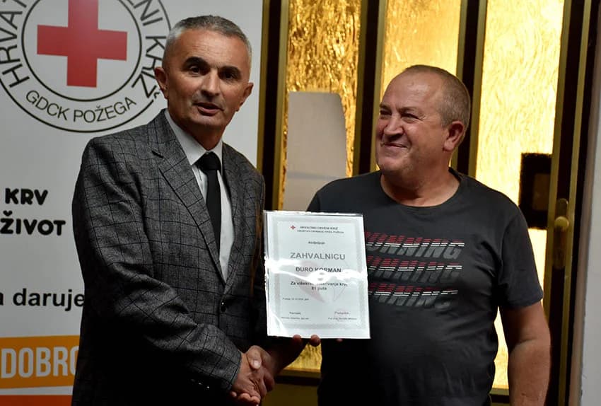 POŽEŽANI SVEČANO OBILJEŽILI DAN DARIVATELJA KRVI: Daruju sebe za druge - Zdenku Šojatu priznanje za 157 davanja