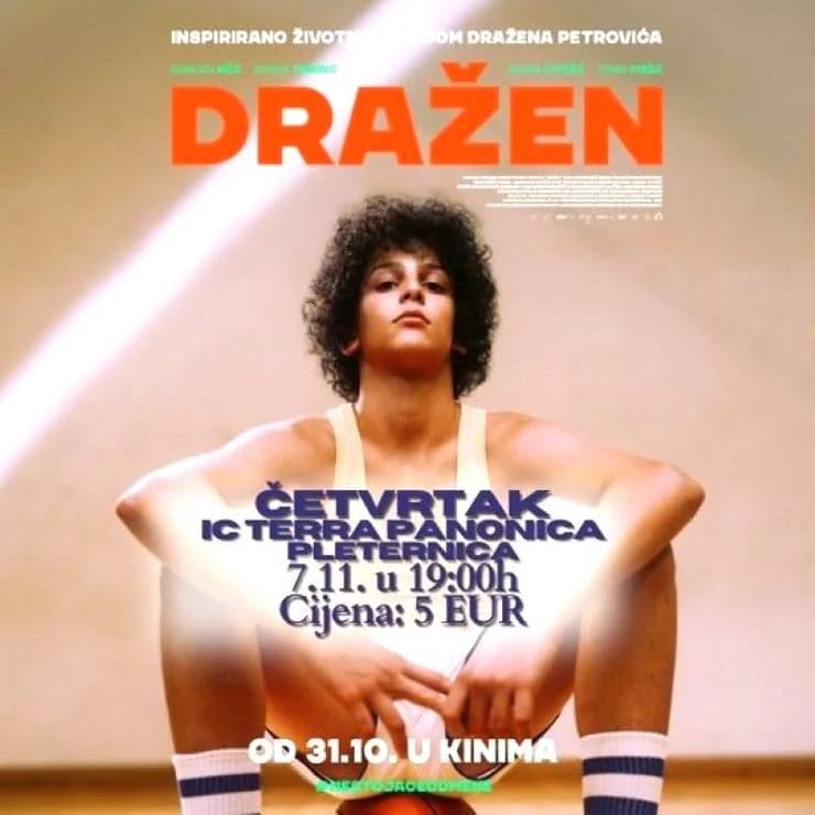 Večeras dugoočekivani film „Dražen“-o životu legendarnog hrvatskog košarkaša - Interpretacijski centar Terra Panonica Pleternica u 19 sati