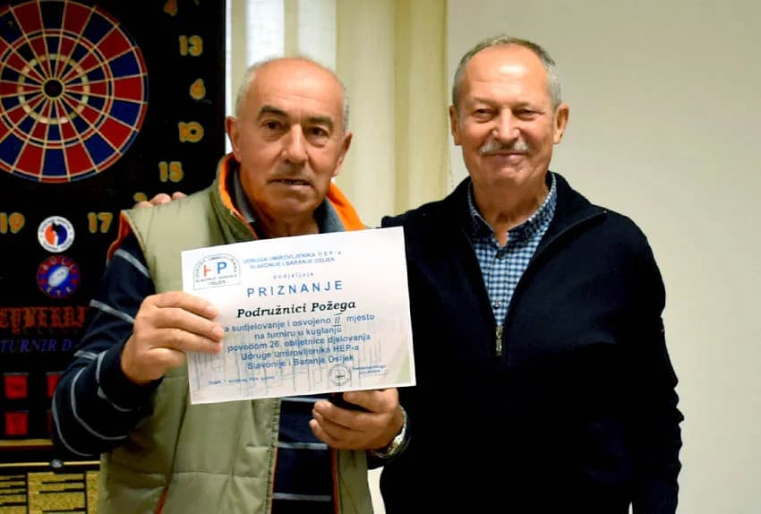 POŽEGA DOMAĆIN 2. TURNIRA U KUGLANJU UDRUGE UMIROVLJENIKA HEP-a SLAVONIJE I BARANJE: Prelazni pehar odnijeli Osječani