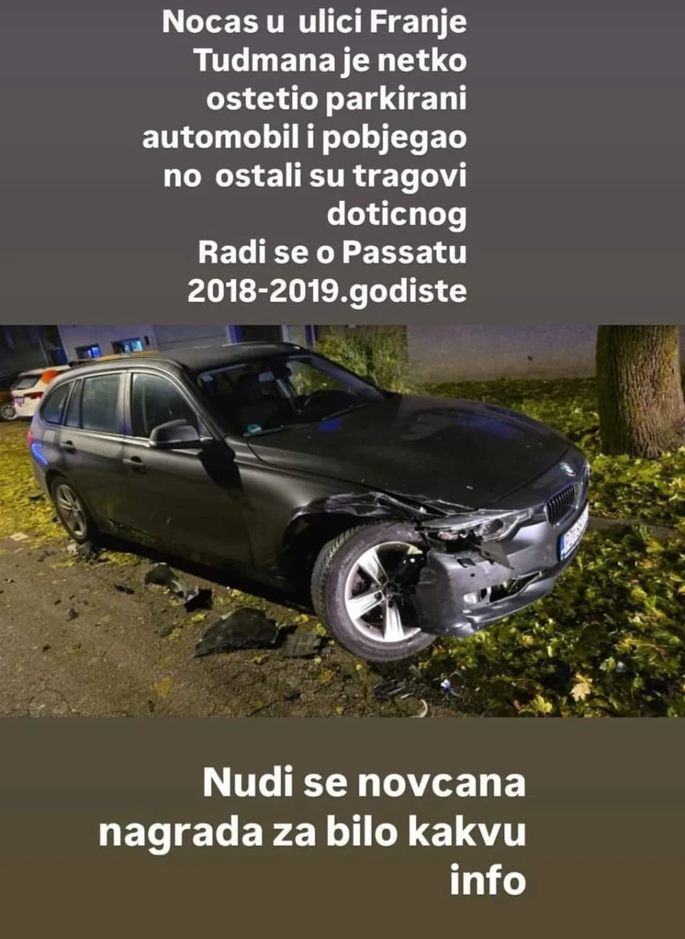 Bolje da se javiš sam jer kamere su sve zabilježile, a policija će te veoma brzo pronaći