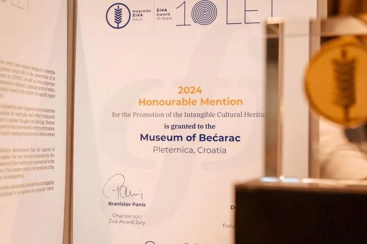 Značajna nagrada Muzeju bećarca u Pleternici za promicanje nematerijalne kulturne baštine