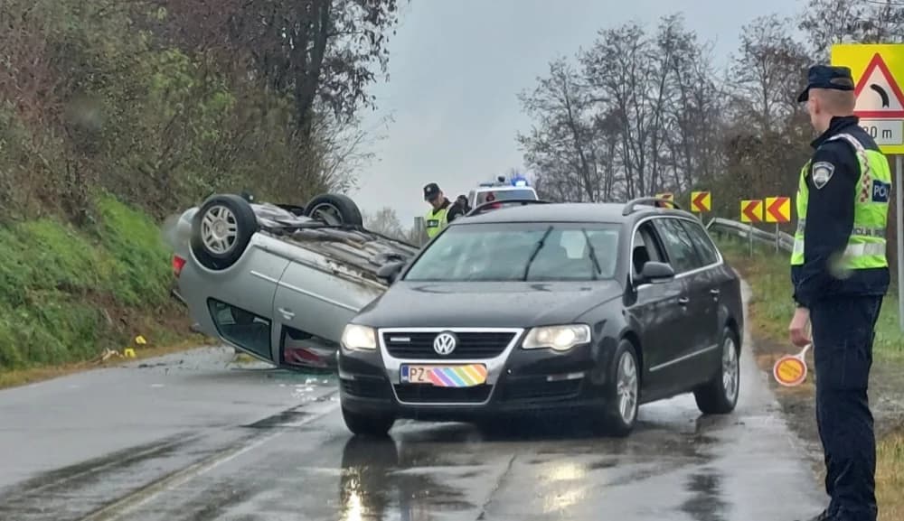 U slijetanju osobnog automobila ozlijeđene dvije osobe