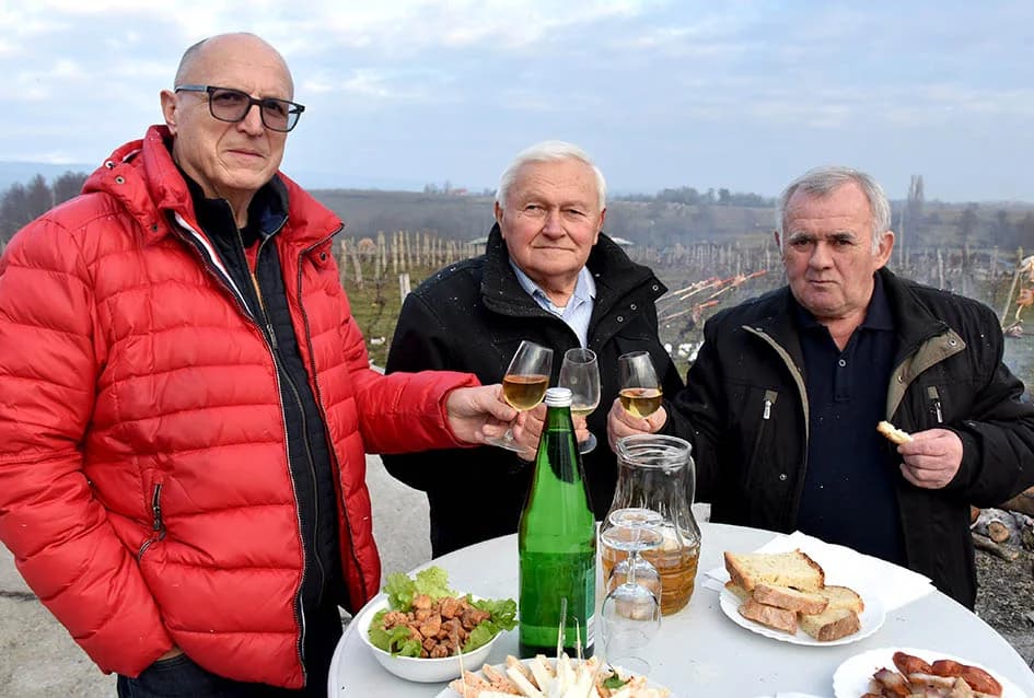 VINCELOVO KOD ENJINGIJA U HRNJEVCU: Stjepan Mesić i brojni uzvanici slavili početak radova u vinogradu