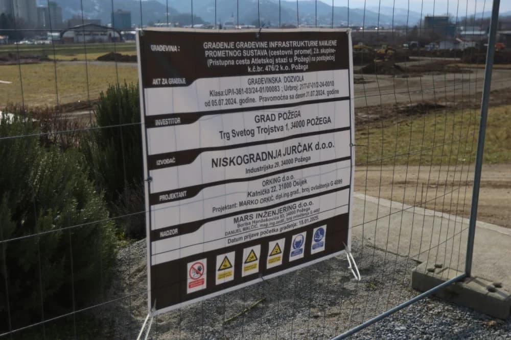 Napreduju radovi na izgradnji atletskog stadiona u Požegi: Vrijednost investicije tri milijuna eura
