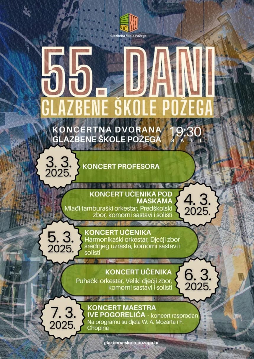 Pet koncerata uz jubilej požeške Glazbene škole