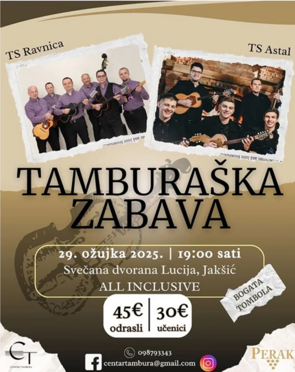 Tamburaška zabava 29. ožujka – prikupljaju novac za gostovanje u Francuskoj