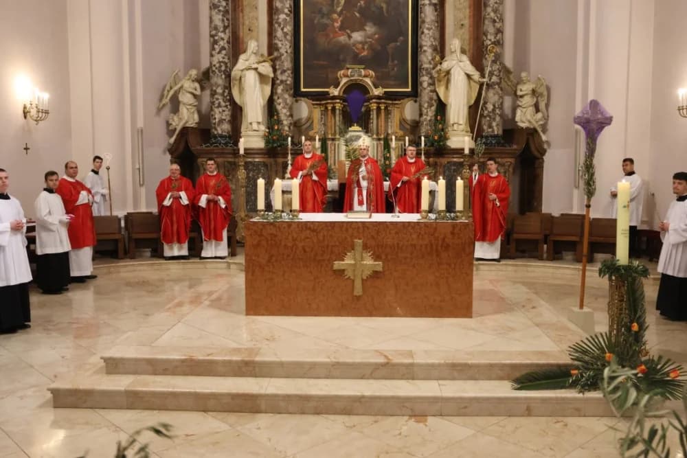 /FOTOGALERIJA/ Nedjelja Muke Gospodnje – Cvjetnica u požeškoj Katedrali