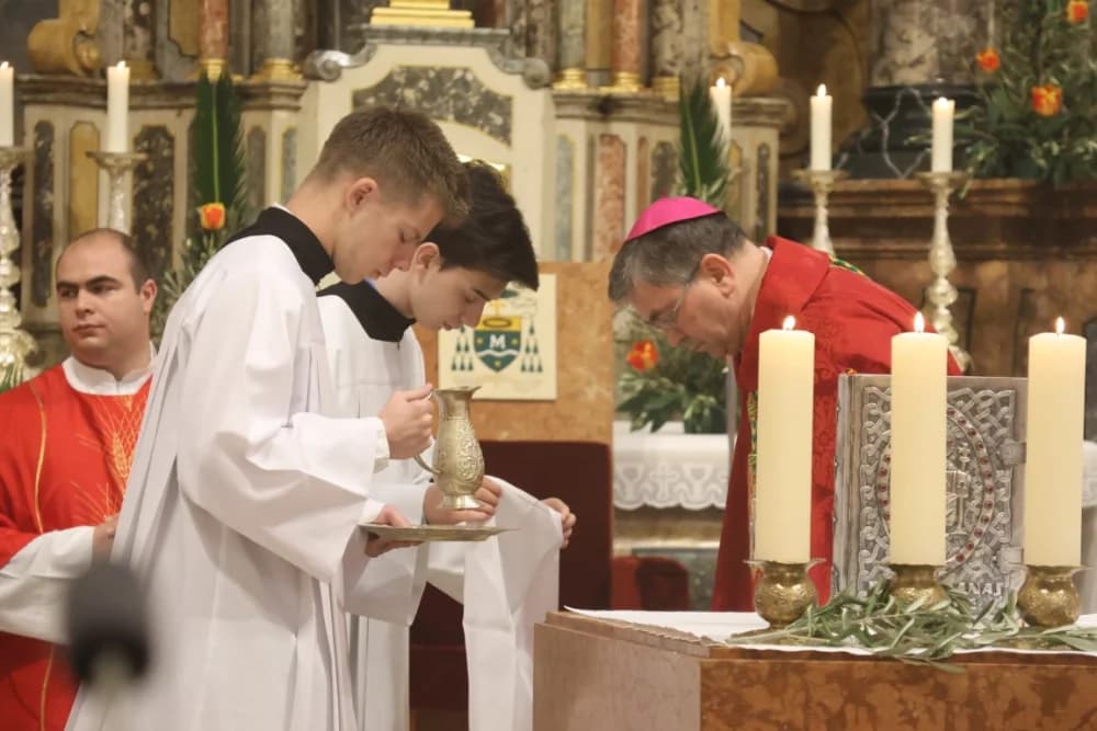 /FOTOGALERIJA/ Nedjelja Muke Gospodnje – Cvjetnica u požeškoj Katedrali