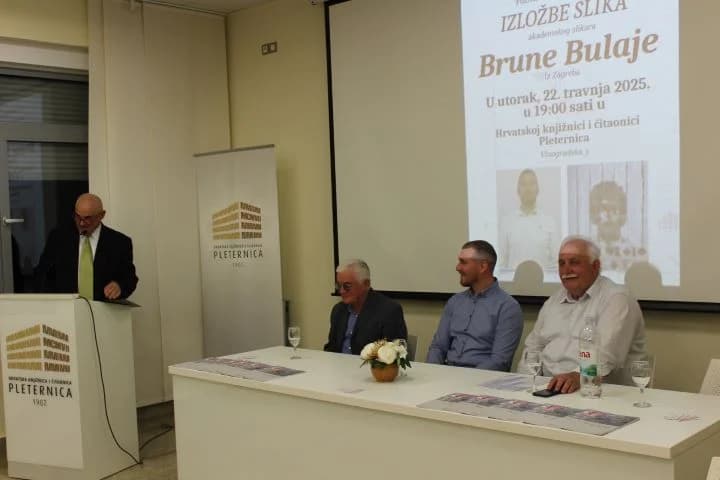 U PLETERNICI UZ „NOĆ KNJIGE“: Otvorena izložba slika „Ramski vez” akademskog slikara Brune Bulaje iz Zagreba
