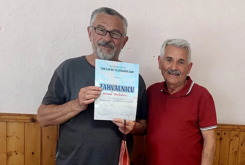 Raseljeni Vlatkovčani se ponovo okupili u rodnom kraju – zahvalnica Daliboru Bardaču, čaglinskom načelniku