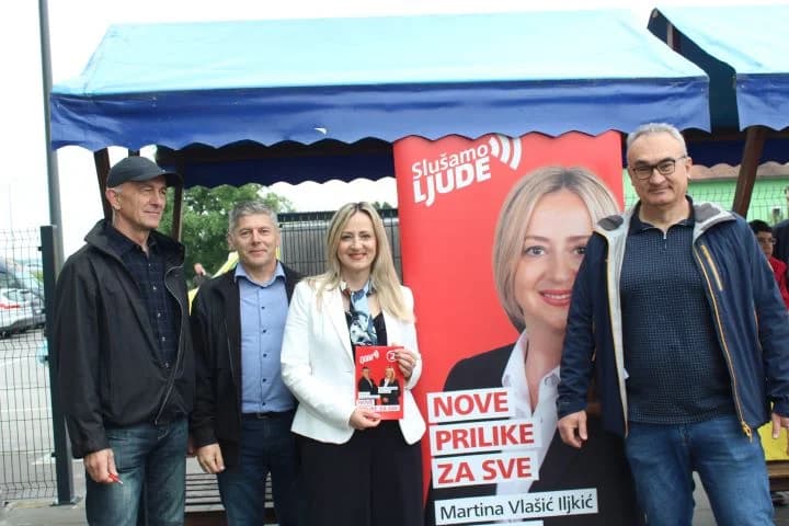 USUSRET LOKALNIM IZBORIMA: Kandidatkinja za županicu Martina Vlašić Iljkić u Pleternici na druženju s građanima