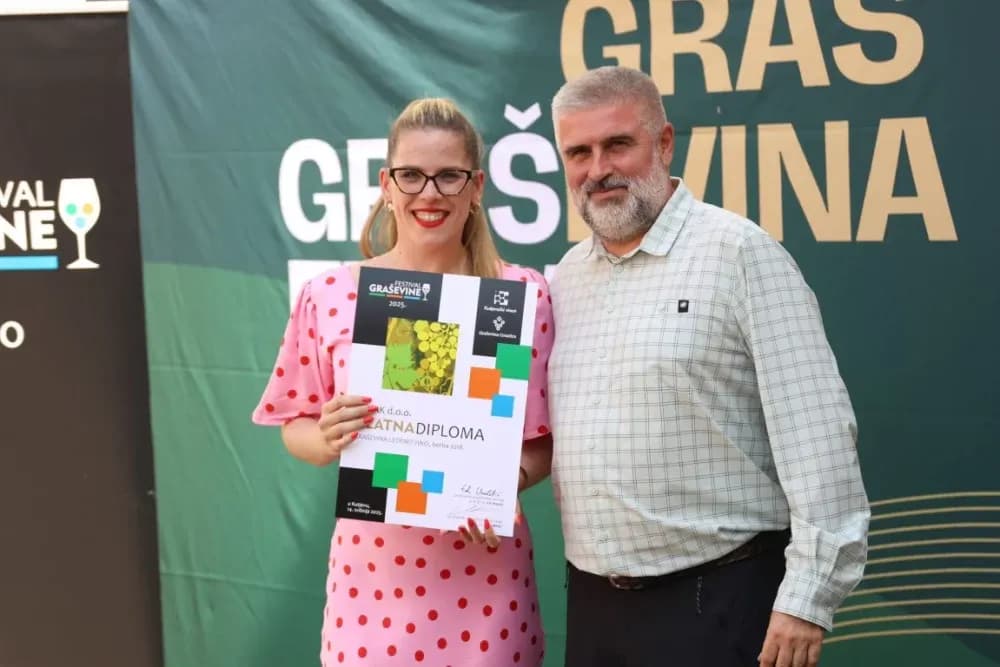 Dodijeljena šampionska priznanja za vrhunska vina u sklopu Festivala graševine 2025.: Šampion berbe 2024. za suha vina – Kutjevo d.d.