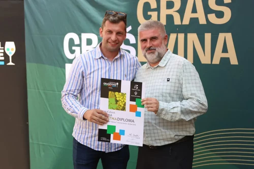 Dodijeljena šampionska priznanja za vrhunska vina u sklopu Festivala graševine 2025.: Šampion berbe 2024. za suha vina – Kutjevo d.d.
