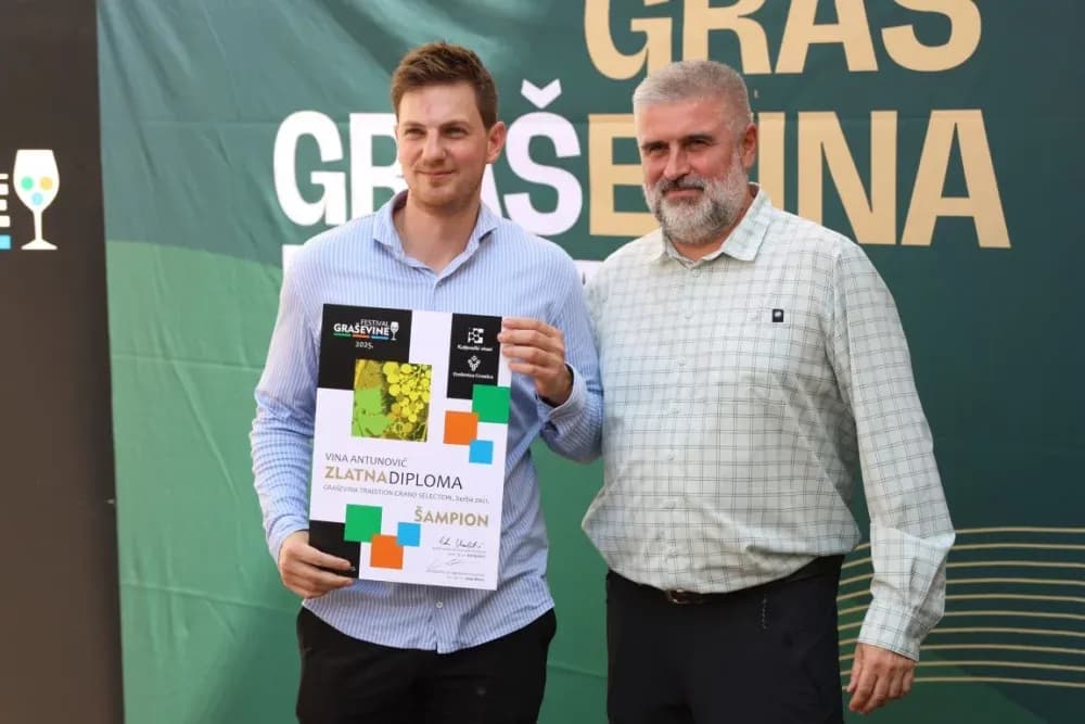 Dodijeljena šampionska priznanja za vrhunska vina u sklopu Festivala graševine 2025.: Šampion berbe 2024. za suha vina – Kutjevo d.d.