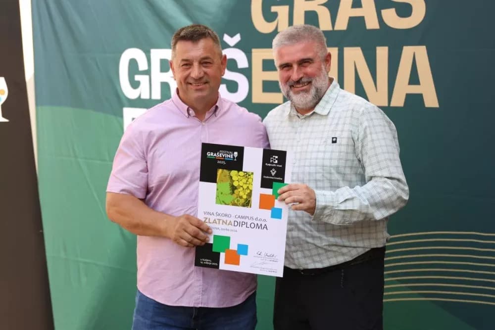 Dodijeljena šampionska priznanja za vrhunska vina u sklopu Festivala graševine 2025.: Šampion berbe 2024. za suha vina – Kutjevo d.d.