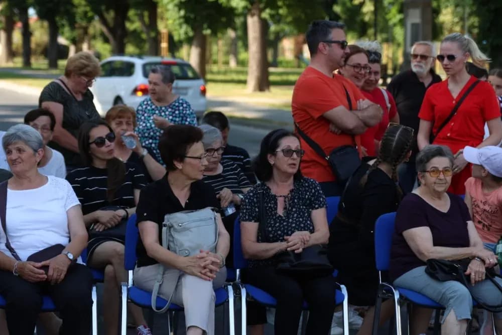 Povorka konjanika i konjskih zaprega ta članova kulturno-umjetničkih društava ulicama grada Pleternice