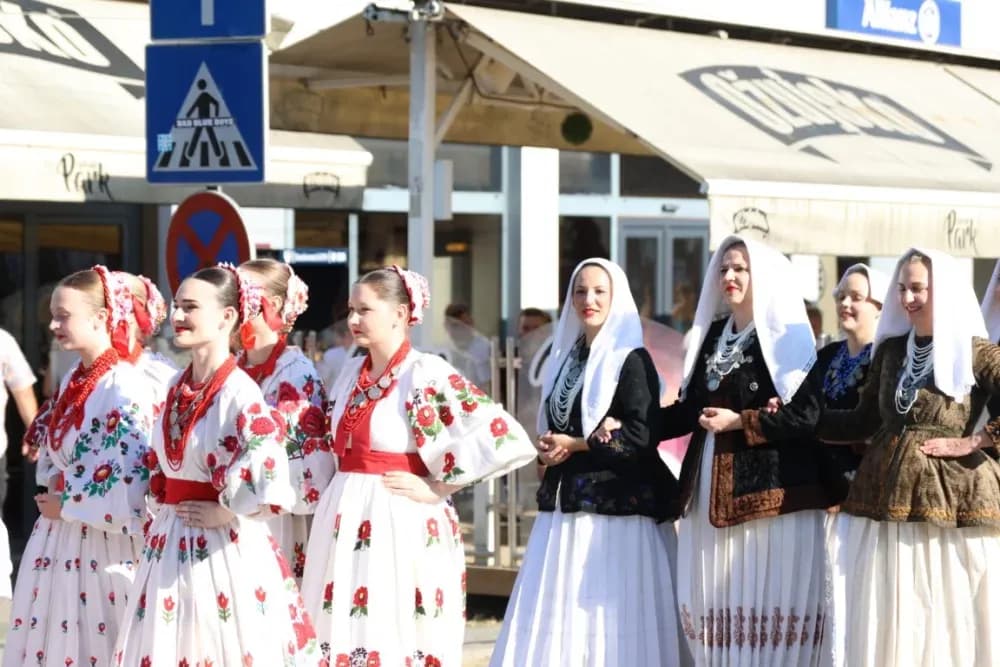 Povorka konjanika i konjskih zaprega ta članova kulturno-umjetničkih društava ulicama grada Pleternice