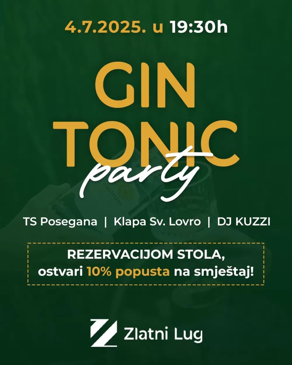 Uz Poseganu i Klapu sv. lovro Gin tonik party u Zlatnom Lugu – ljetna tradicija koja se ne propušta