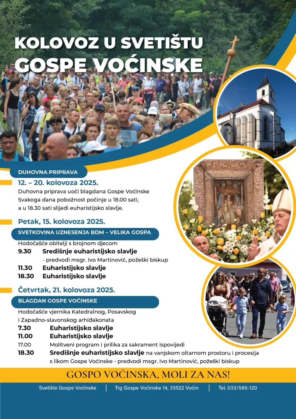 KOLOVOZ U SVETIŠTU GOSPE VOĆINSKE: U Jubilejskoj godini Bazilika Gospe Voćinske mjesto je potpunog oprosta